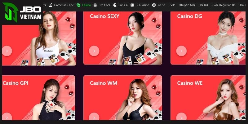 Ưu điểm của sảnh Casino JBO